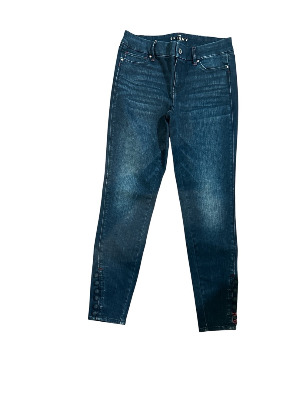 Skinny WHBM Dark Blue Women's Jeans with Side Button Detail